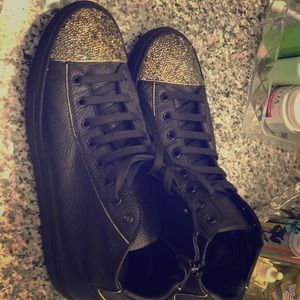 Fernando Pensato Men’s Black and gold leather Shoe